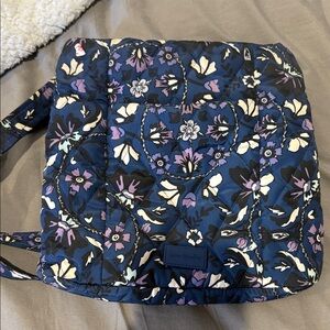 Vera Bradley Navy and Purple Floral Backpack
